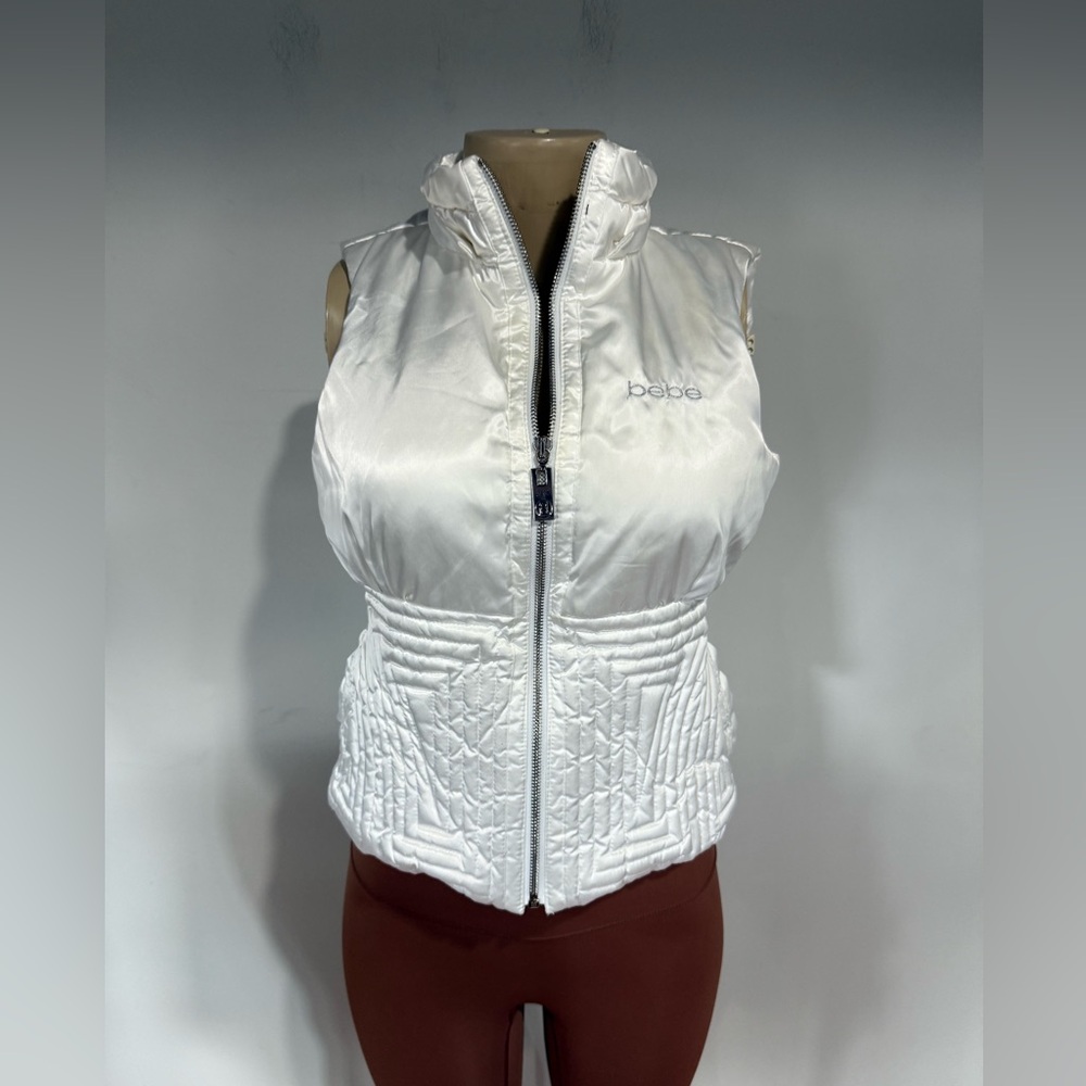 Bebe vest size small women goose down white vintage